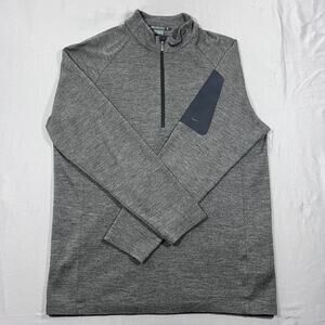 Nike Tiger Woods Platinum Golf Sweater Mens Medium Heather Gray Wool Quarter Zip